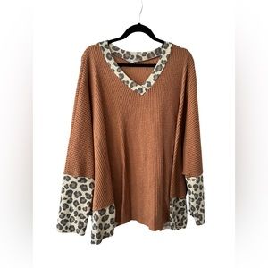 Plus size long sleeve blouse